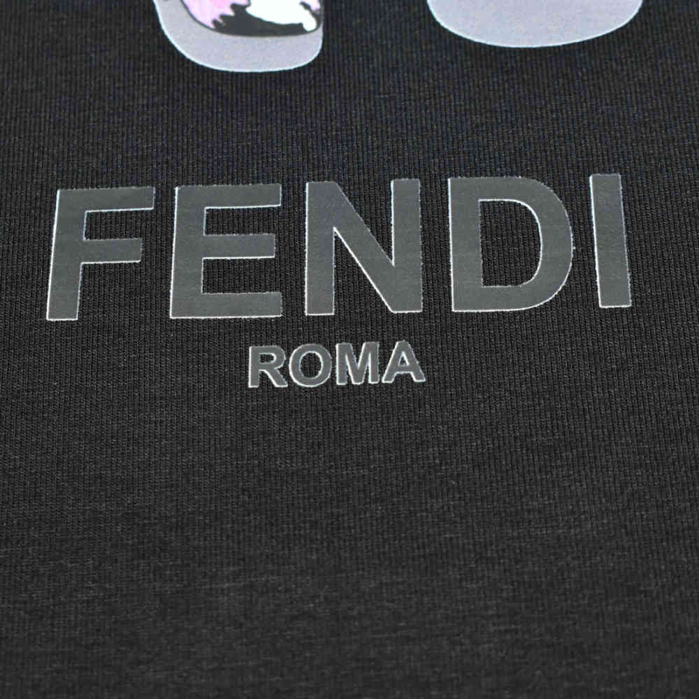 Fendi Black Premium Cotton Women T-shirt-3