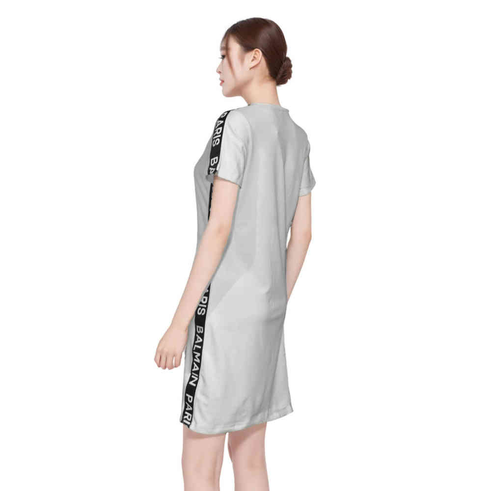 Balmain Paris White Premium Cotton Dress-thumb-2