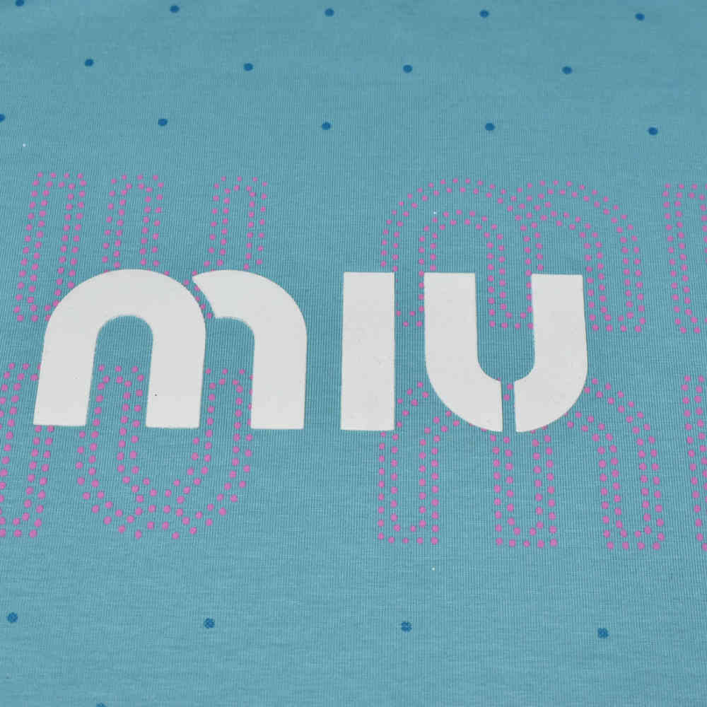 Miu Miu Sky Blue Premium Cotton Co-ord Set-4