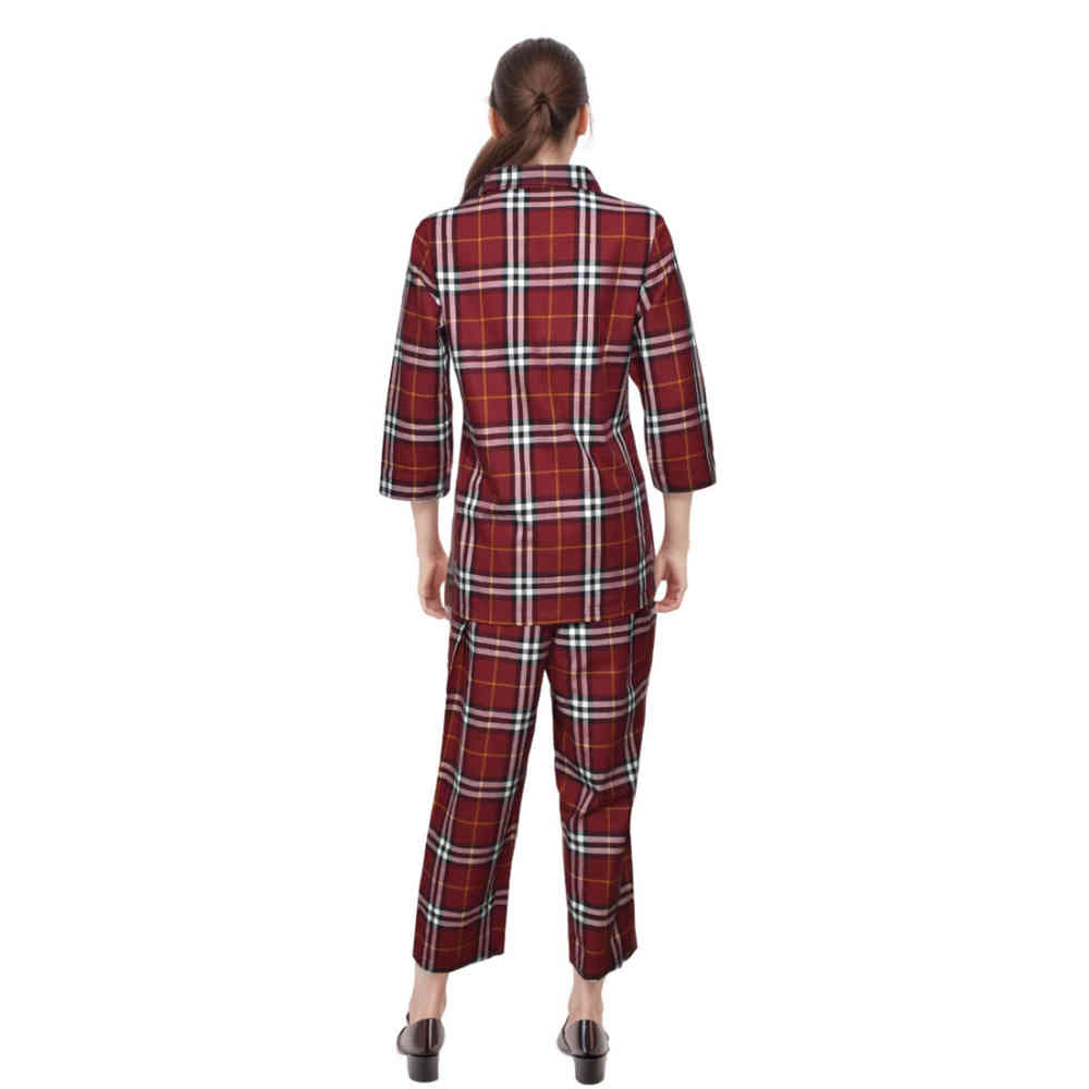 Burberry Wine Check Premium Cotton Co-ord Set-2