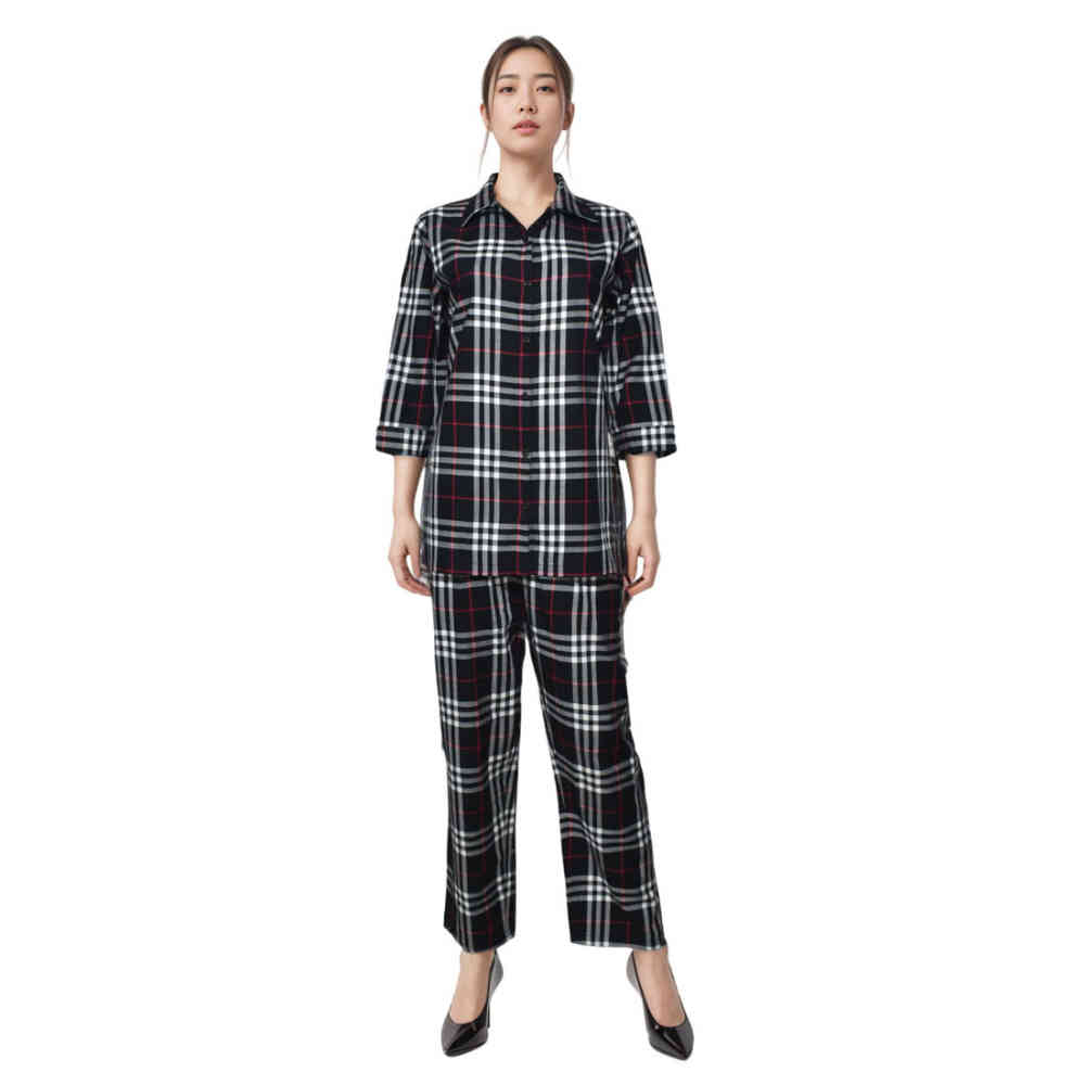 Burberry Black Check Premium Cotton Co-ord Set-thumb-1
