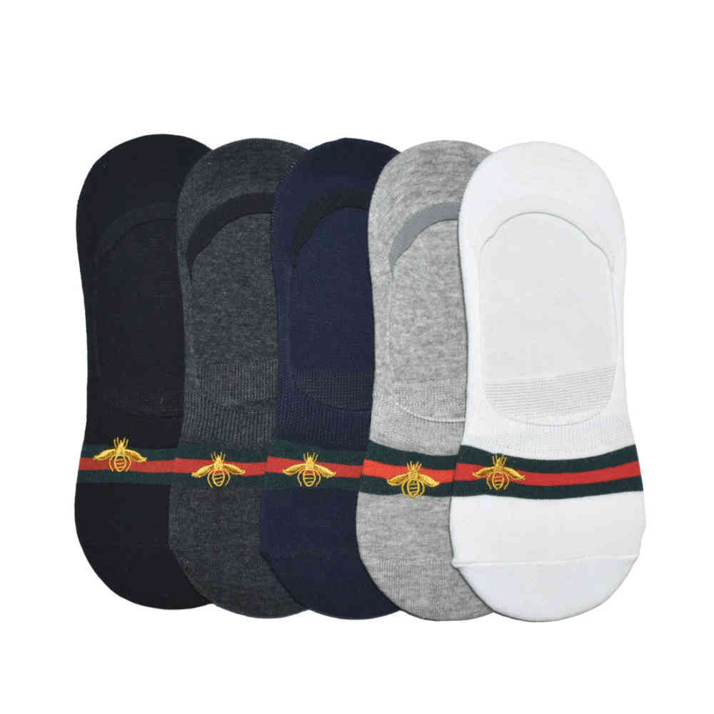 Gucci Bee Embroidered Premium No-show Socks-thumb-0