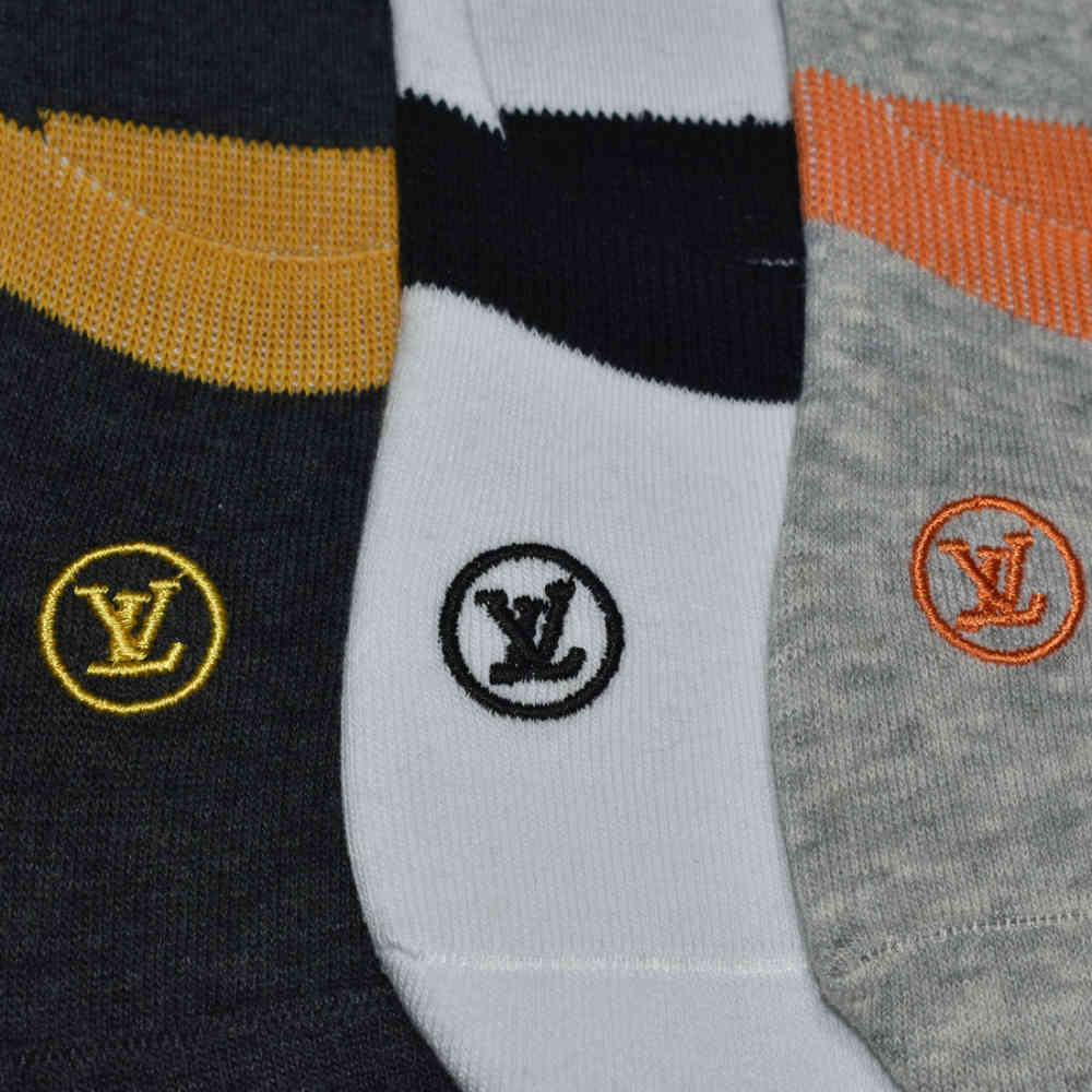 Louis Vuitton Embroidery Cotton No Show Socks-2