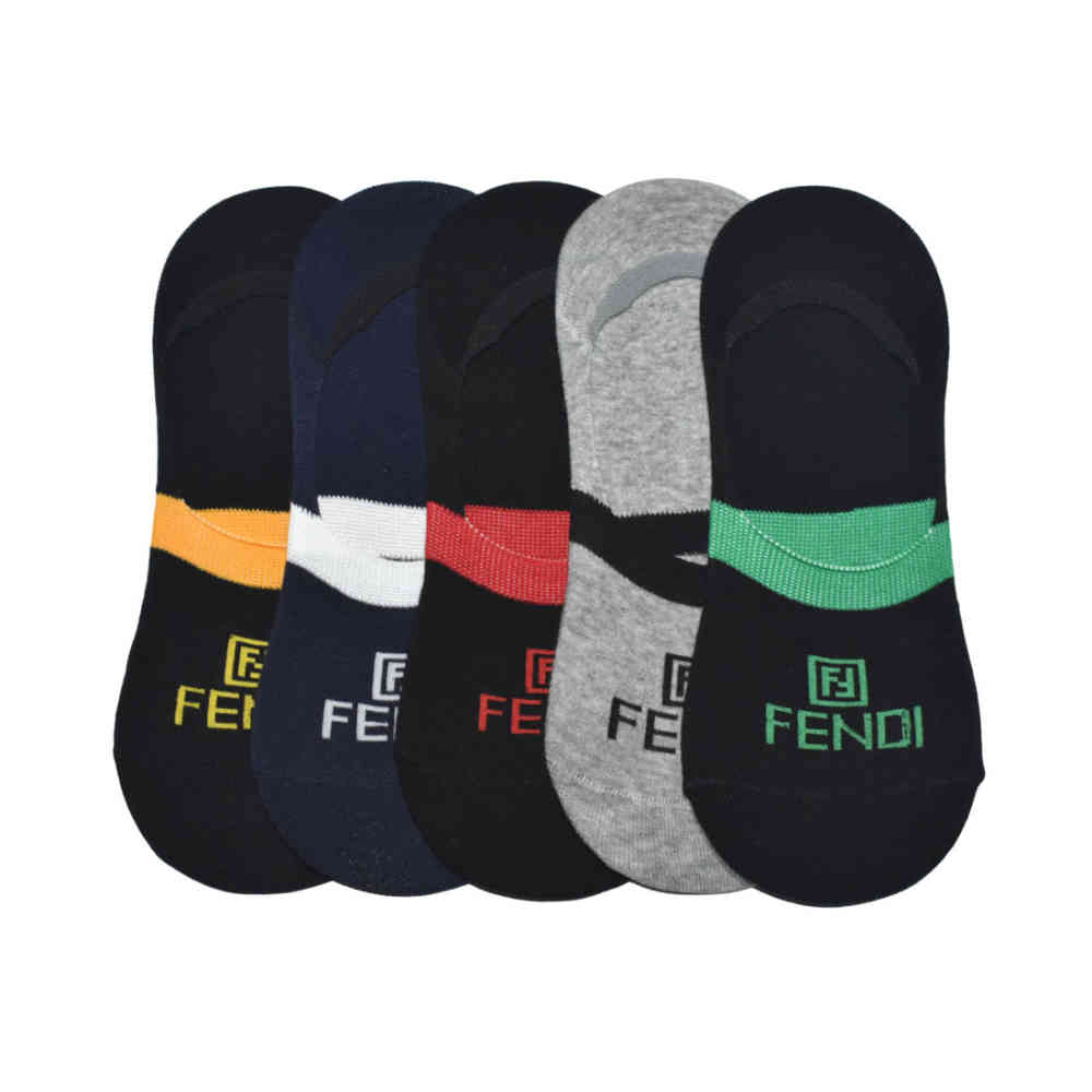 Fendi logo Embroidery Cotton No Show Socks-thumb-0