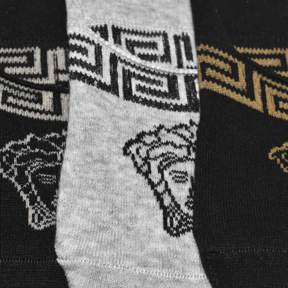 Versace Medusa Embroidery No Show Socks-3