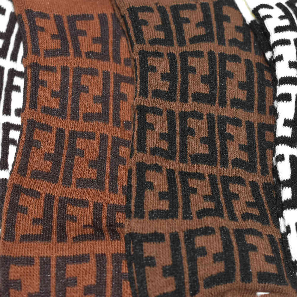 Fendi logo Print Premium Cotton Low Anklet Socks-3
