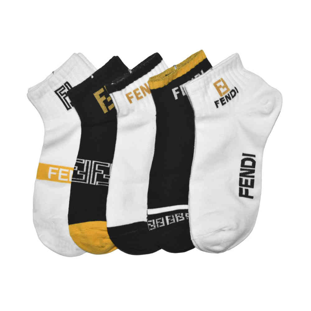 Fendi logo Embroidery Premium Low Anklet Socks-thumb-1