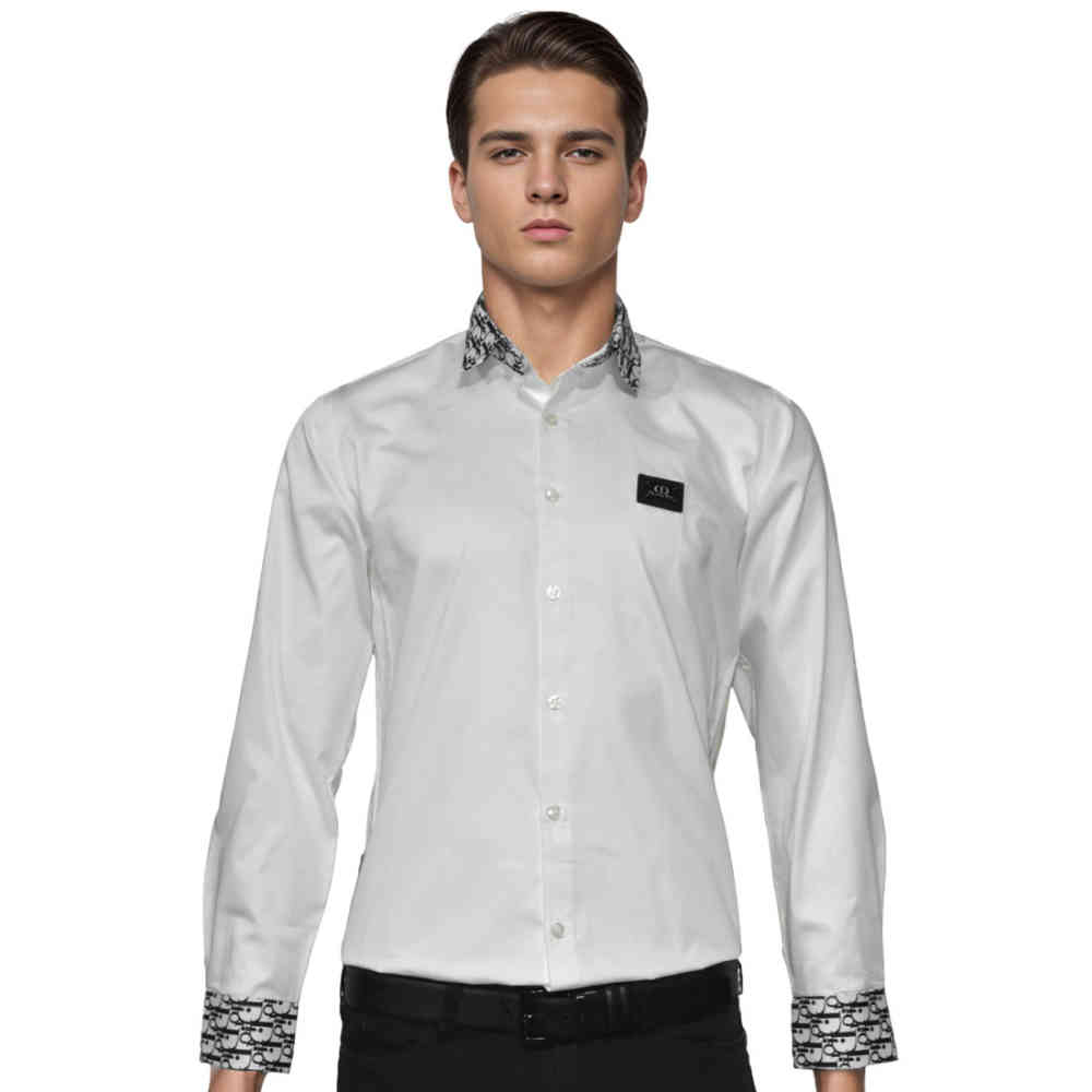 White Christian Dior logo Patch Black Premium Shirt