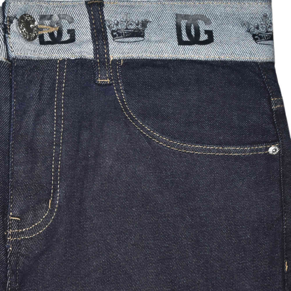 Dolce & Gabbana Dark Blue Premium Cotton Jeans-1