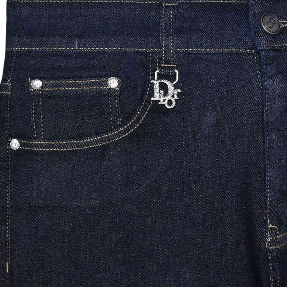 Dior Pocket-printed Dark Blue Premium Jeans-2