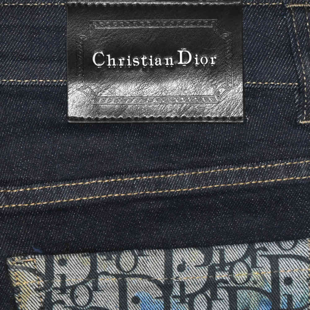 Dior Pocket-printed Dark Blue Premium Jeans-4