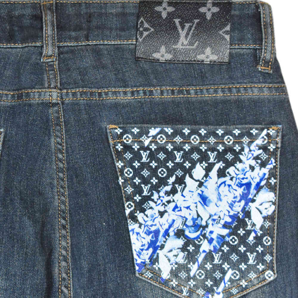 Louis Vuitton Monogram Dark Blue Denim Jeans-thumb-2