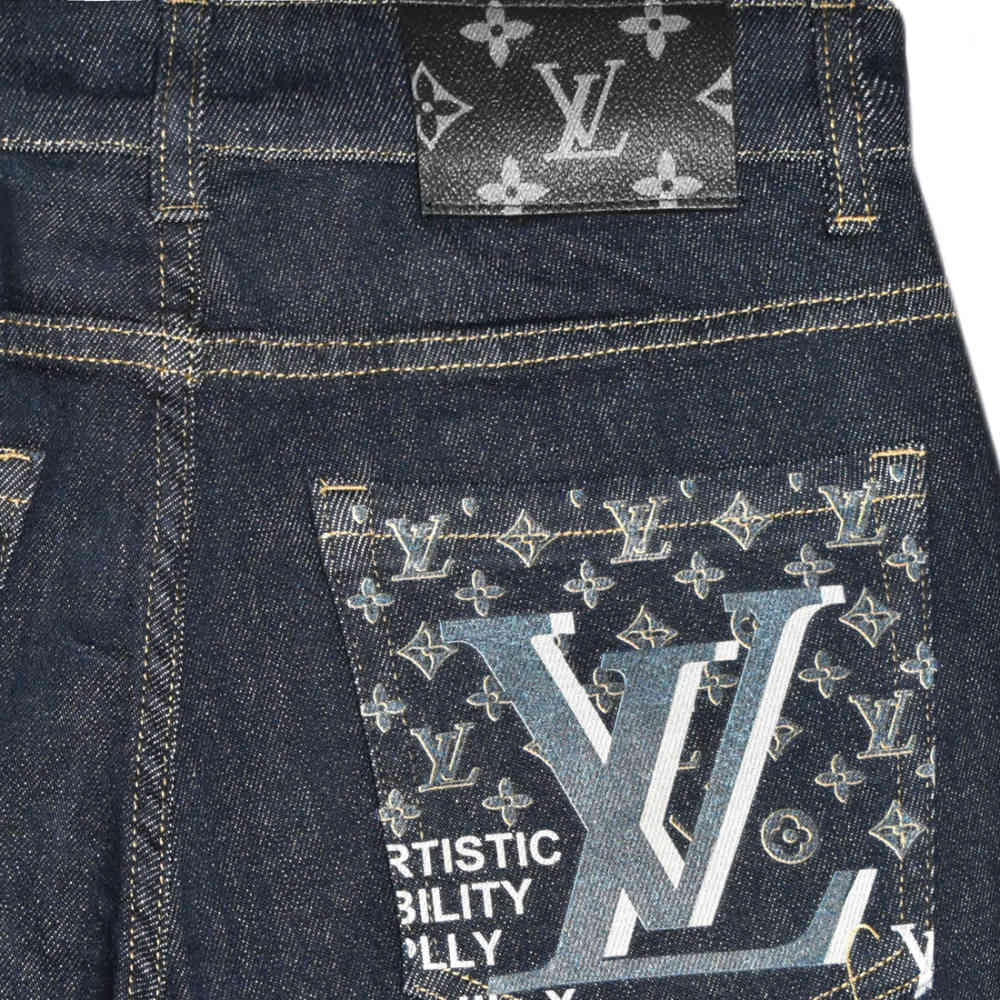 Louis Vuitton Monogram Dark Navy Blue Jeans-thumb-3