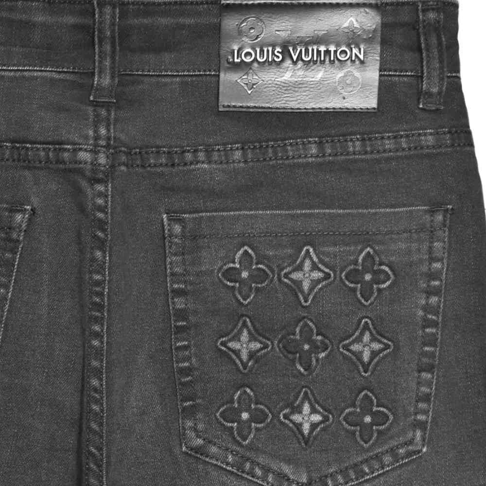 Louis Vuitton Monogram Printed Black Premium Jeans-3
