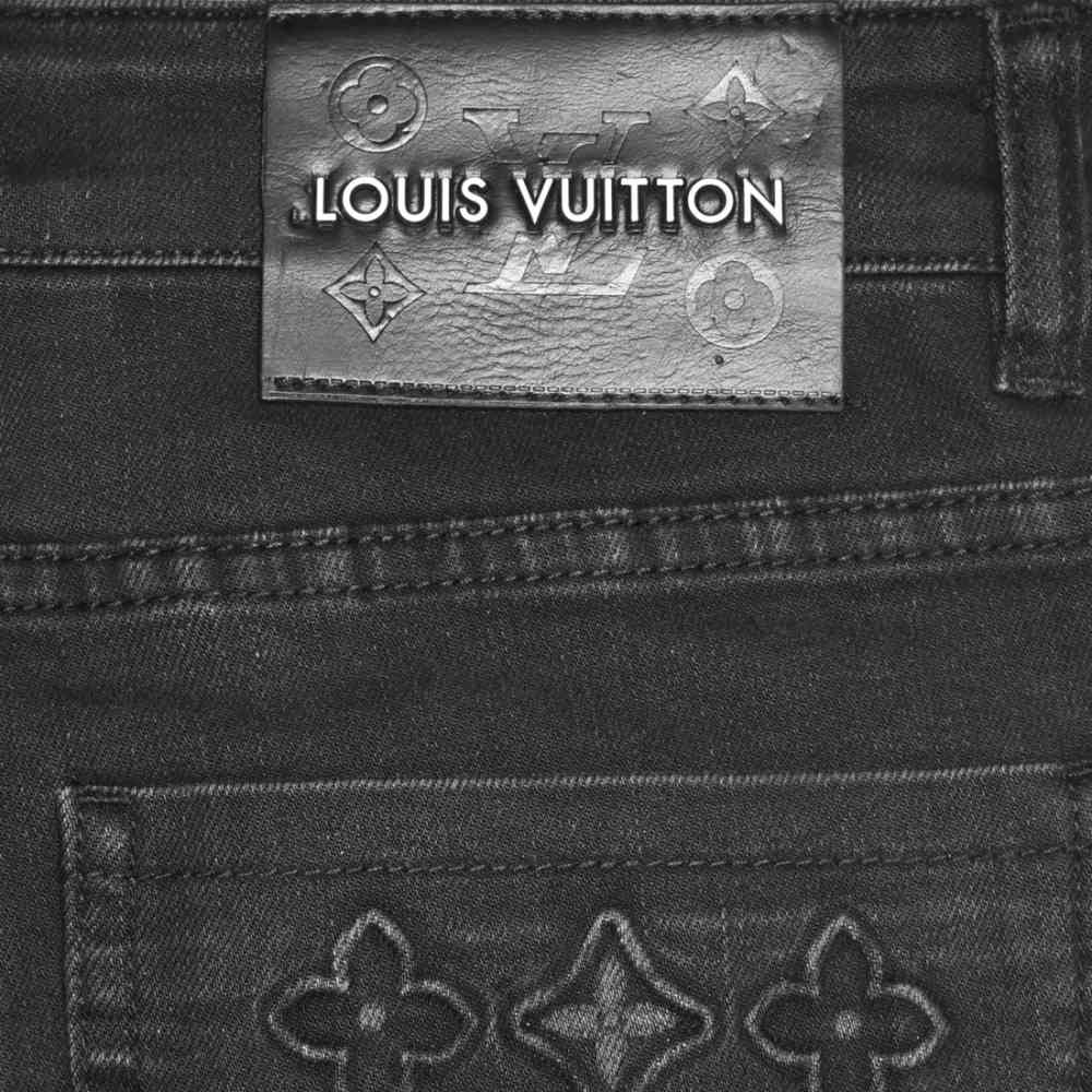 Louis Vuitton Monogram Printed Black Premium Jeans-4
