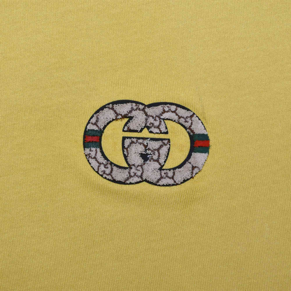 Gucci Embossed Logo Yellow Premium Quality T-shirt-thumb-4