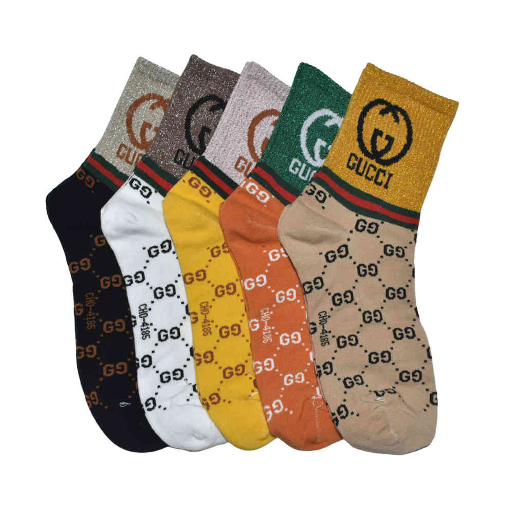 Gucci logo Printed Premium Low-cut Socks-thumb-0