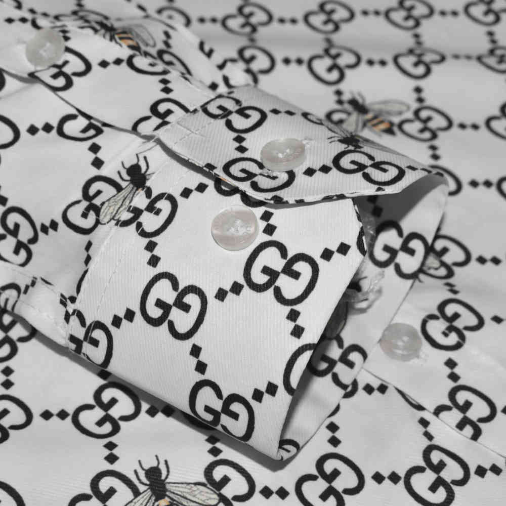 Gucci logo Print White Premium Luxury Shirt-5