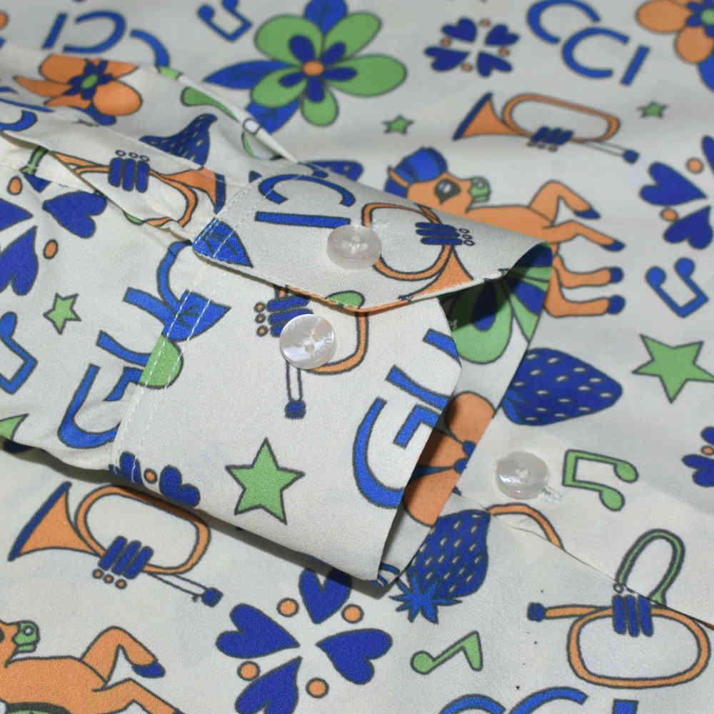 Gucci Cream Premium Printed Cotton Shirt-5