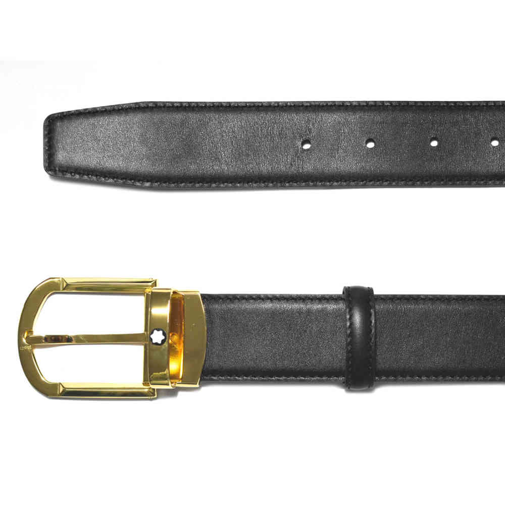 Montblanc Black Premium Quality Leather Belt-3