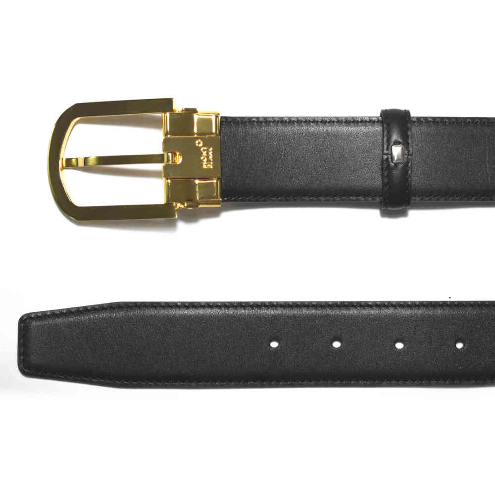 Montblanc Black Premium Quality Leather Belt-4