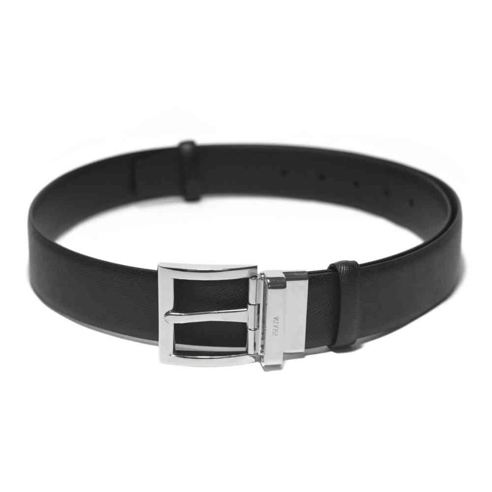 Prada Black Premium Leather Belt-thumb-0
