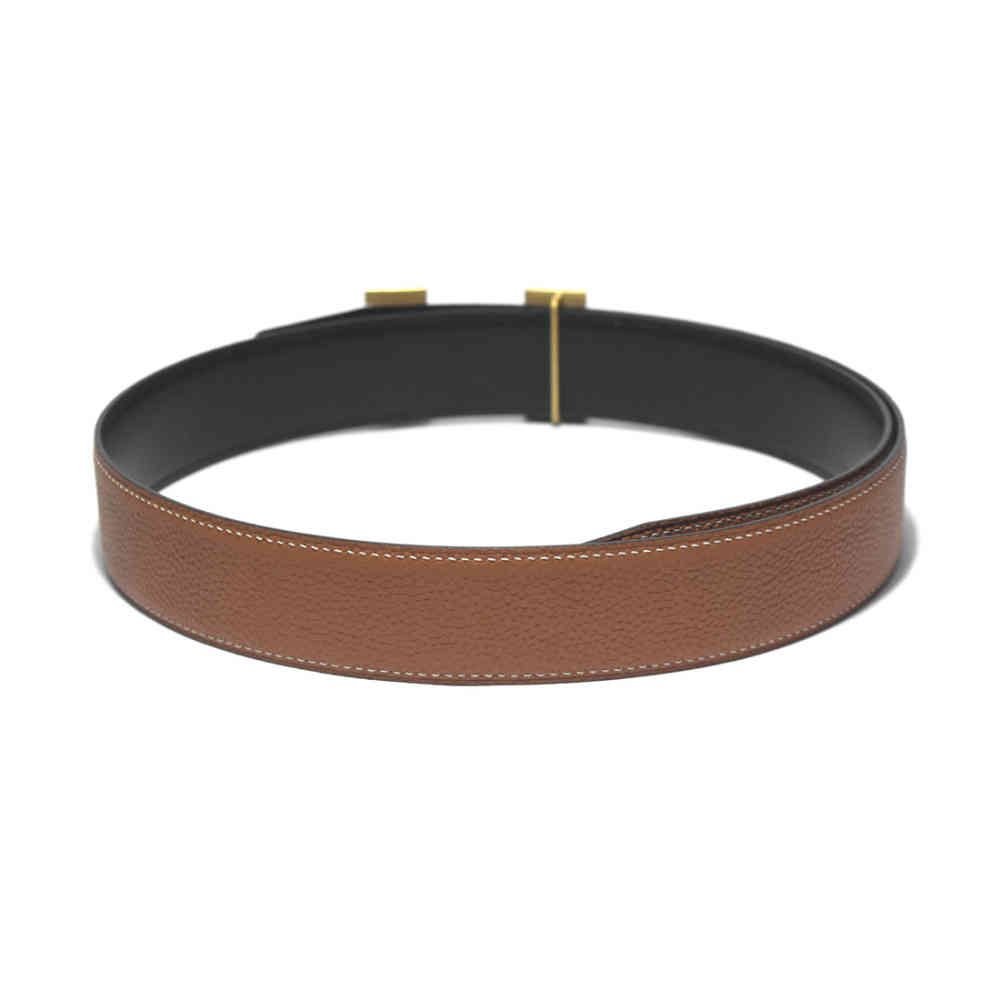 Hermes Brown Premium Leather Belt-thumb-1