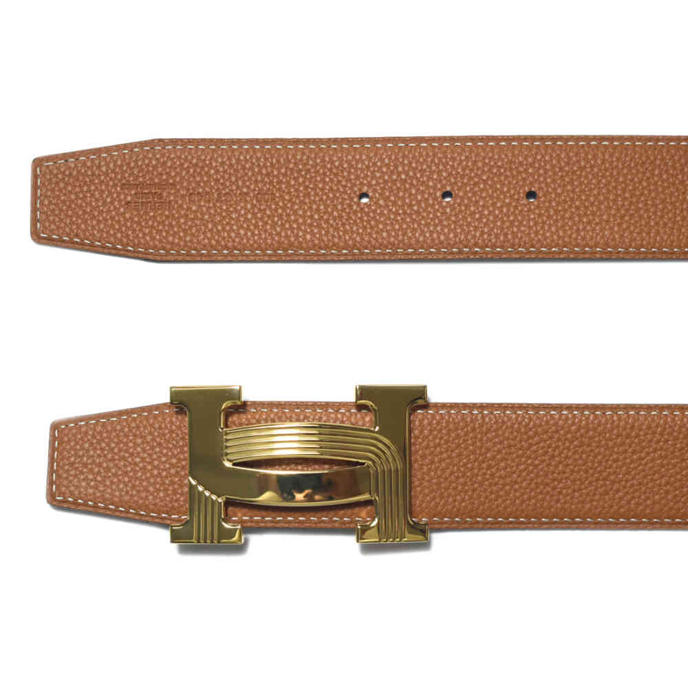 Hermes Brown Premium Leather Belt-thumb-3