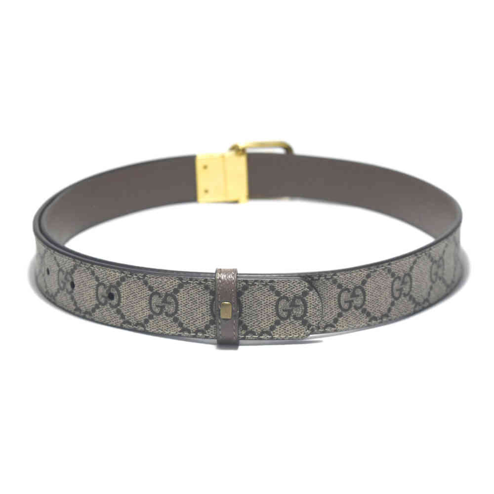 Gucci Supreme Canvas & Grained leather Reversible Belt-1