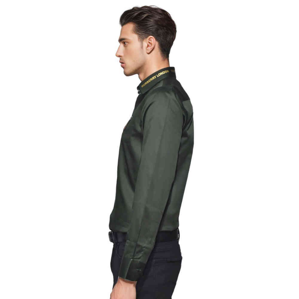 Burberry TB Tiger Embroidered Green Premium Shirt-2