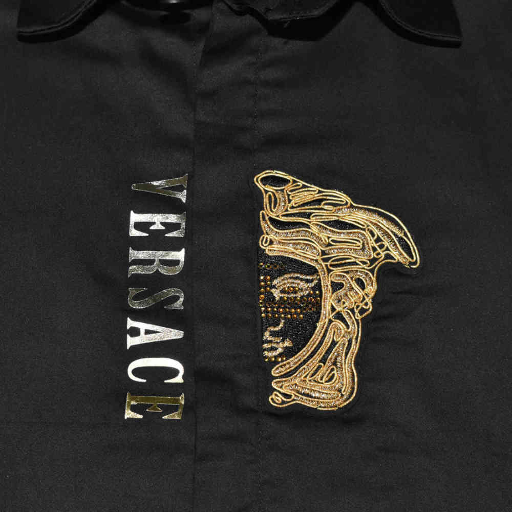 Versace Embroidered logo Black Shirt-3