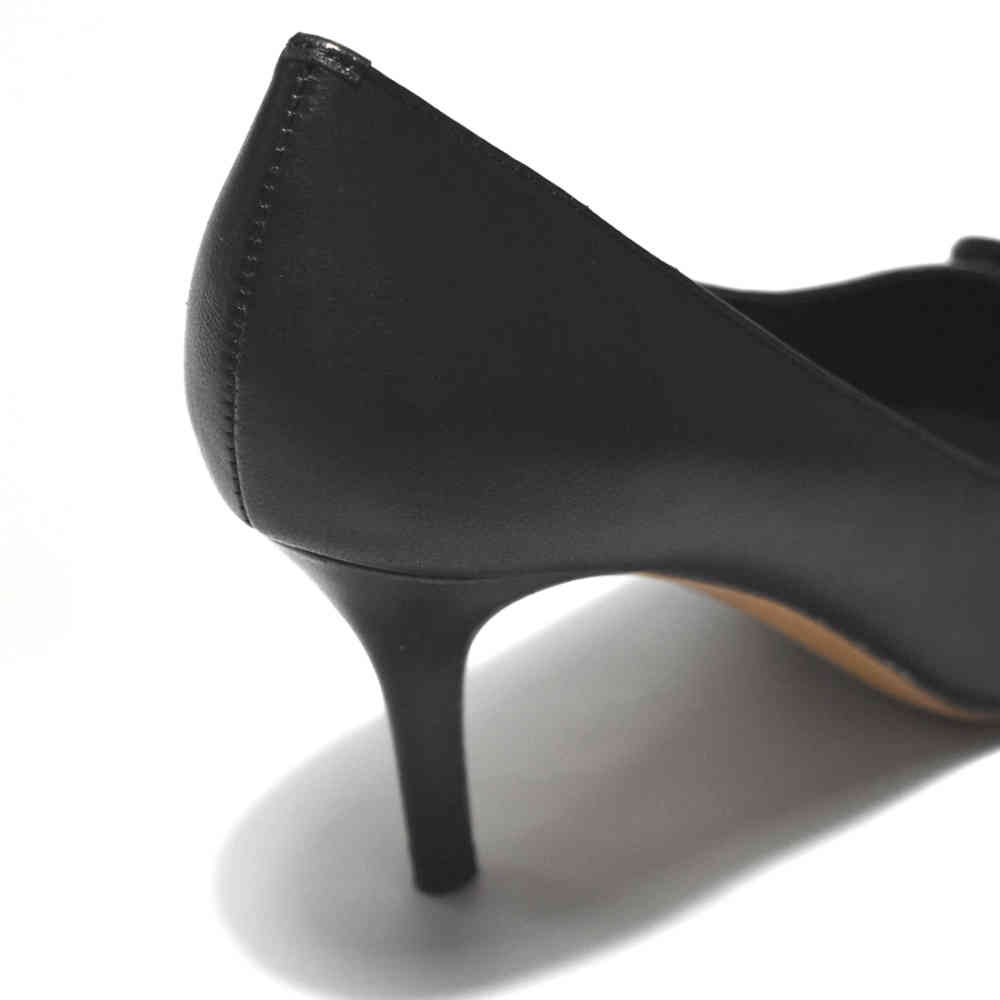 Valentino Black Leather V Logo Pumps Sandals-thumb-4