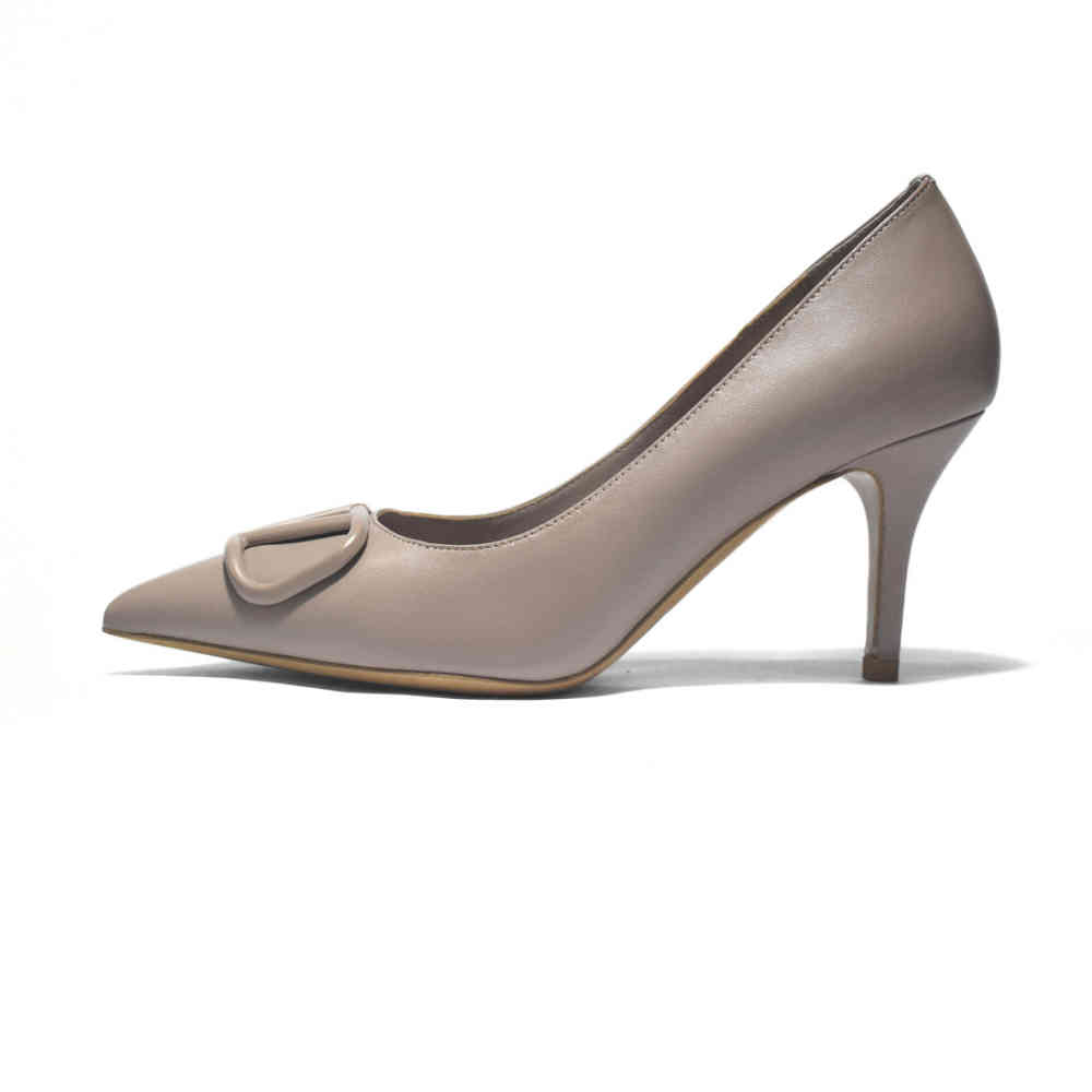 Valentino Dusty Rose Leather V Logo Pumps Sandals-thumb-1