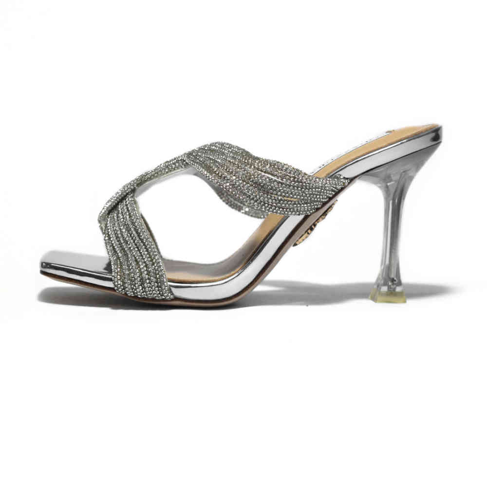 Aquazzura Silver Premium Heel Sandals-thumb-1