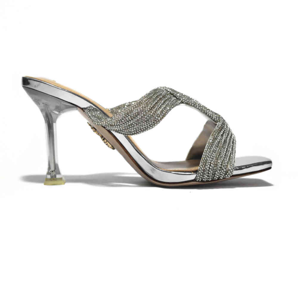 Aquazzura Silver Premium Heel Sandals-thumb-2