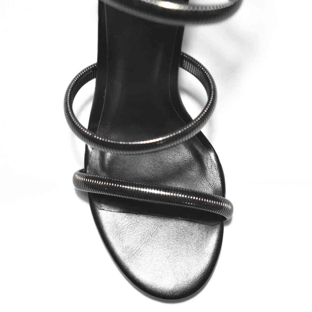Rene Caovilla Cleo Crystal Black Heel Sandals-thumb-3