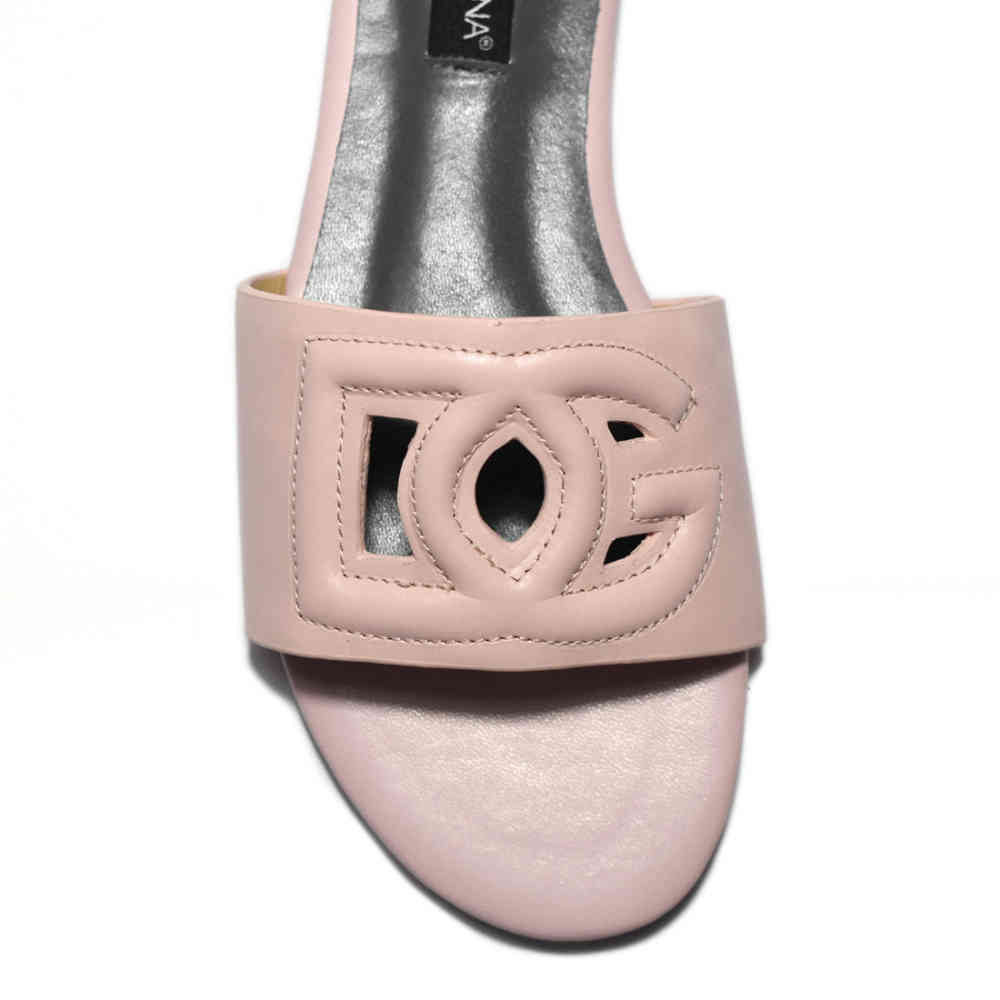 Dolce & Gabbana Pink logo Slides Flat Sandals-3