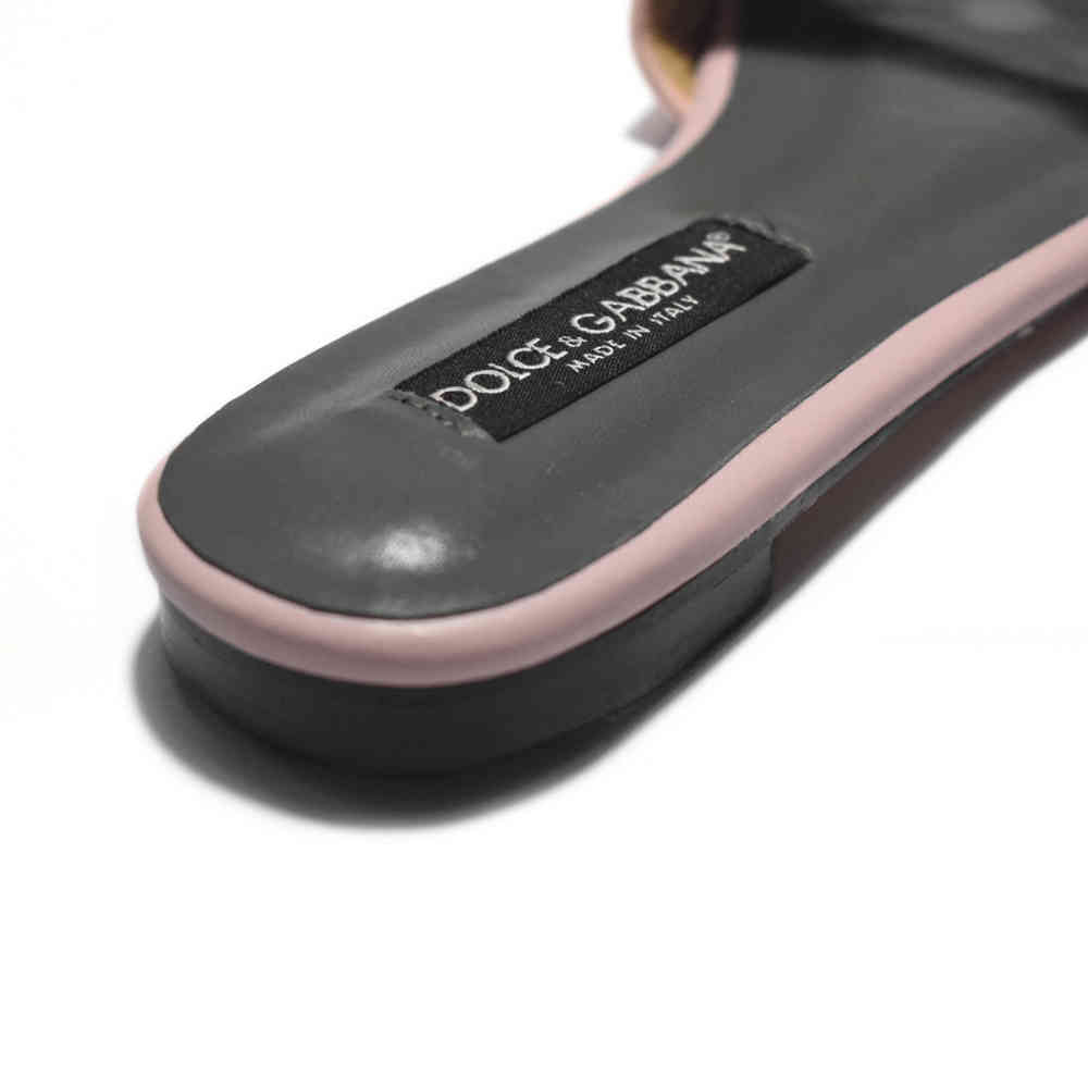 Dolce & Gabbana Pink logo Slides Flat Sandals-4