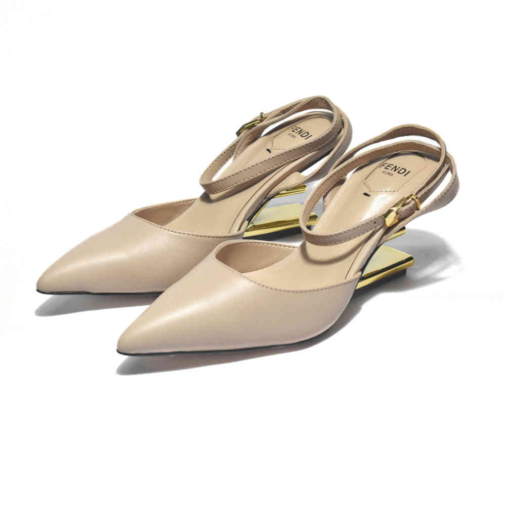 Apricot Fendi Coffee Premium Heel Sandals