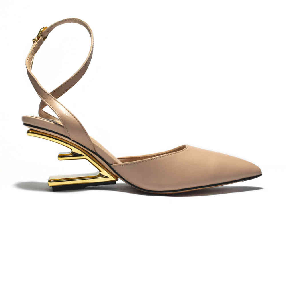 Fendi Apricot Premium Heel Sandals-thumb-2