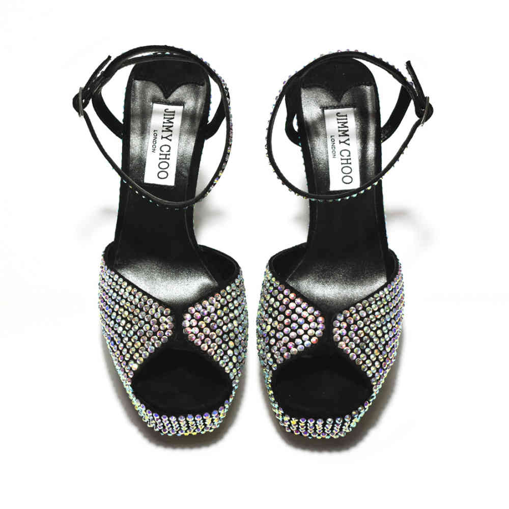Jimmy Choo Sacaria Crystal Embellished Platform Sandals-thumb-5