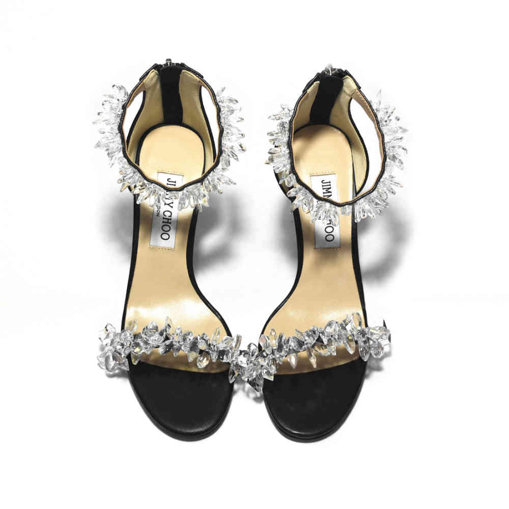 Jimmy Choo Black Maisel Embellished Sandals-5