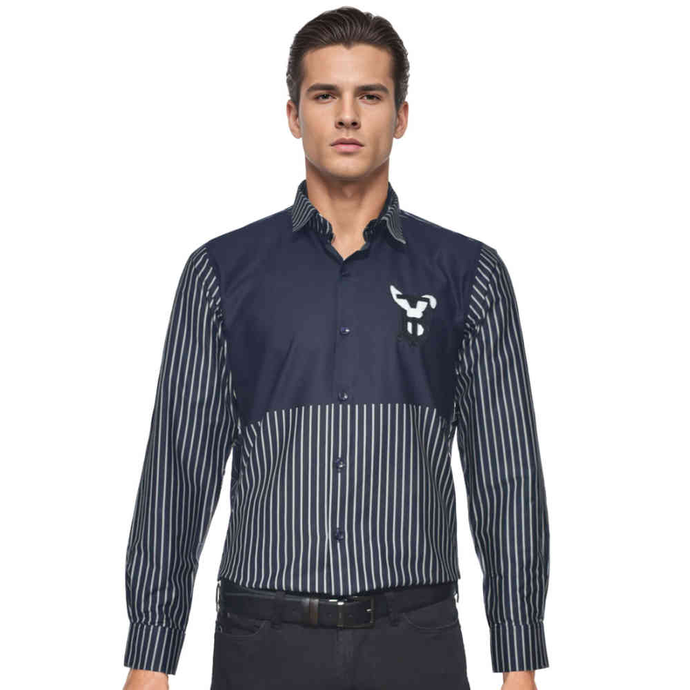 Blue Burberry TB Embroidered White Premium Shirt