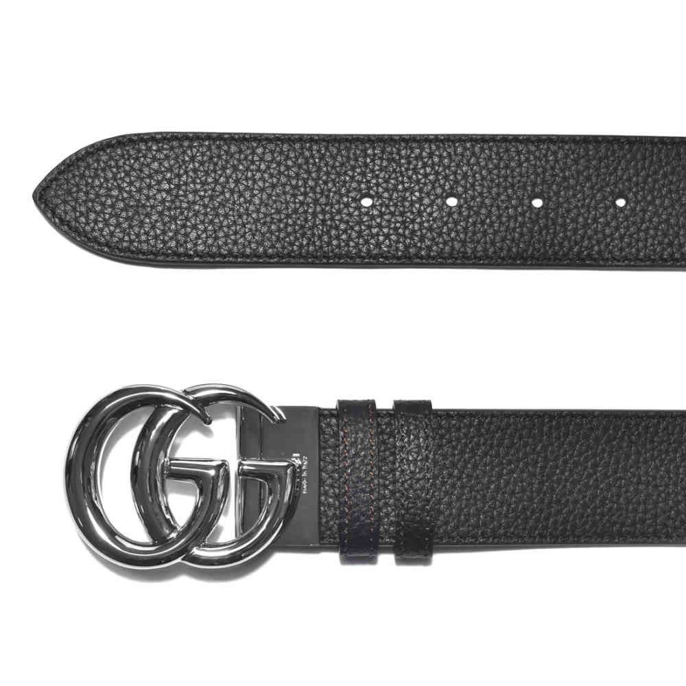 Gucci GG Silver Buckle Black Premium Belt-3