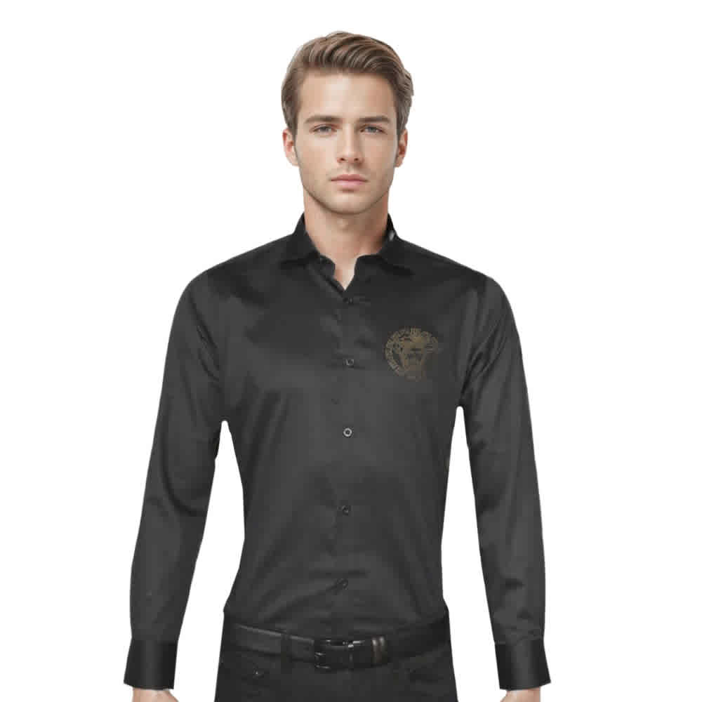 Black Versace Sky Blue Premium Quality Shirt