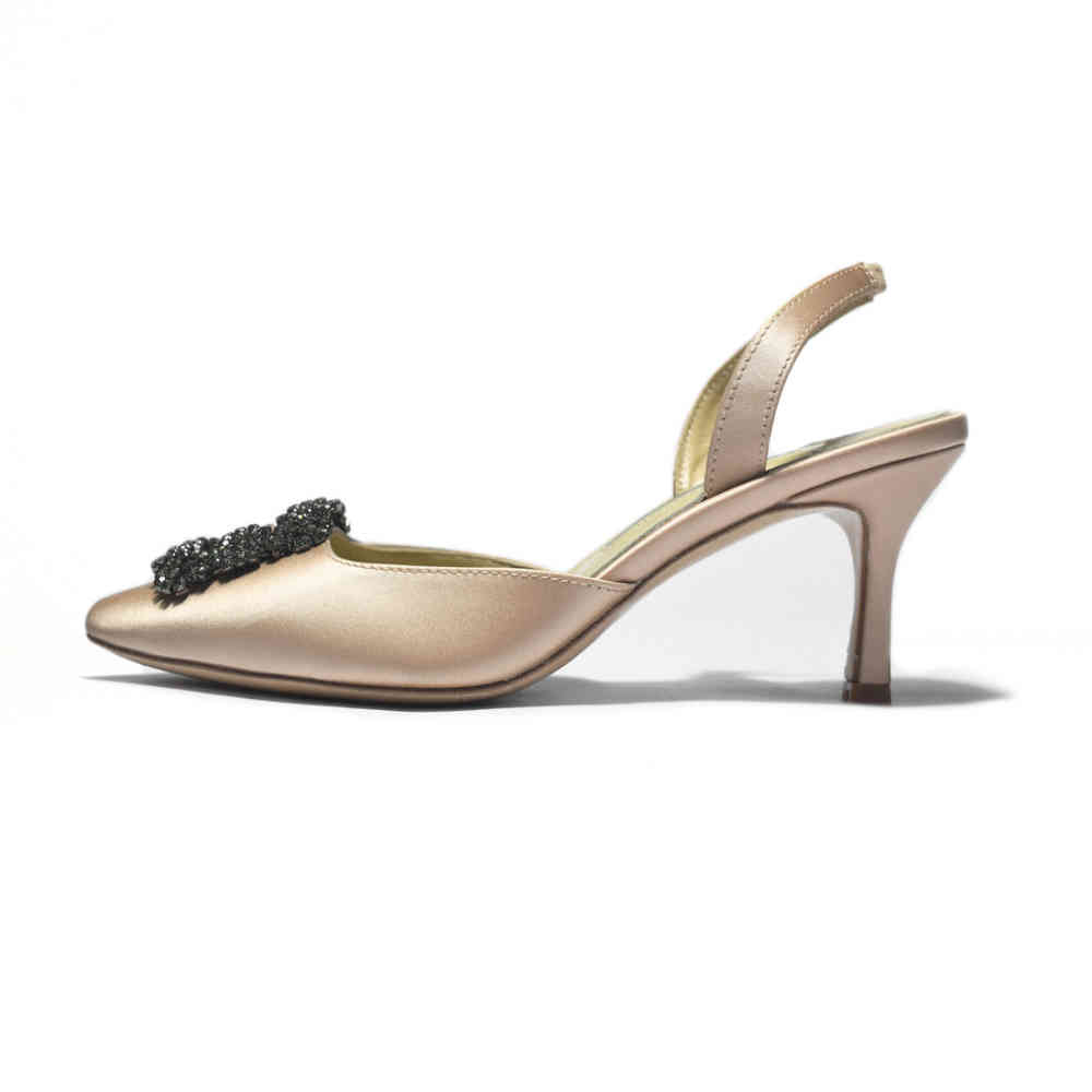 Manolo Blahnik Brown Premium Leather Heel Sandals-thumb-1