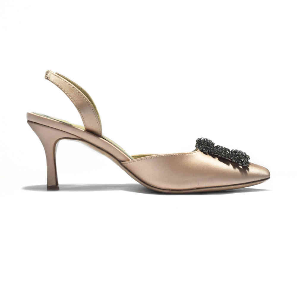 Manolo Blahnik Brown Premium Leather Heel Sandals-thumb-2
