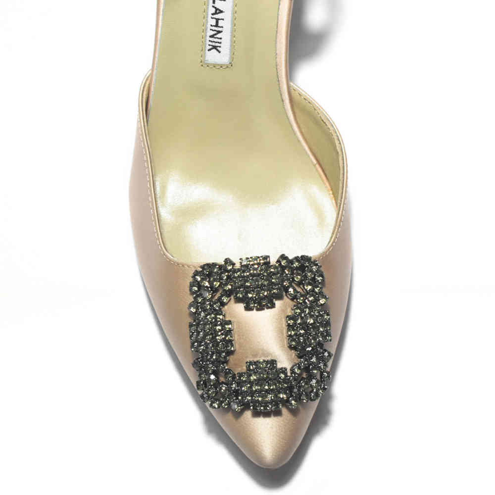 Manolo Blahnik Brown Premium Leather Heel Sandals-thumb-3