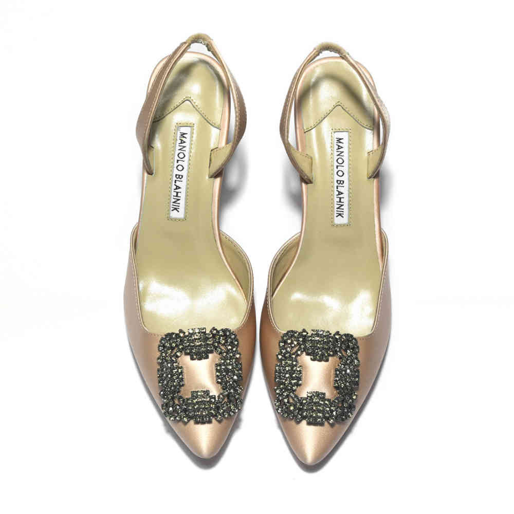 Manolo Blahnik Brown Premium Leather Heel Sandals-thumb-5