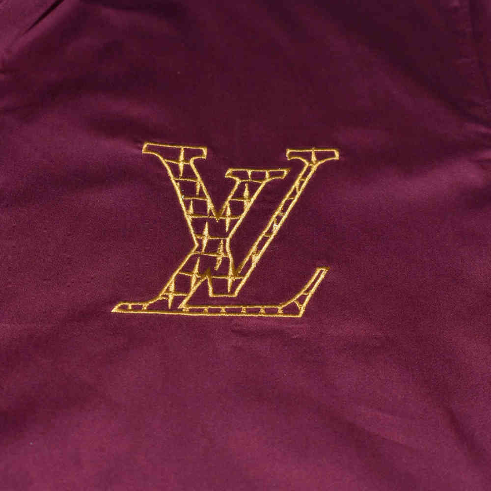 Louis Vuitton Embroidered logo Wine Luxury Shirt-3